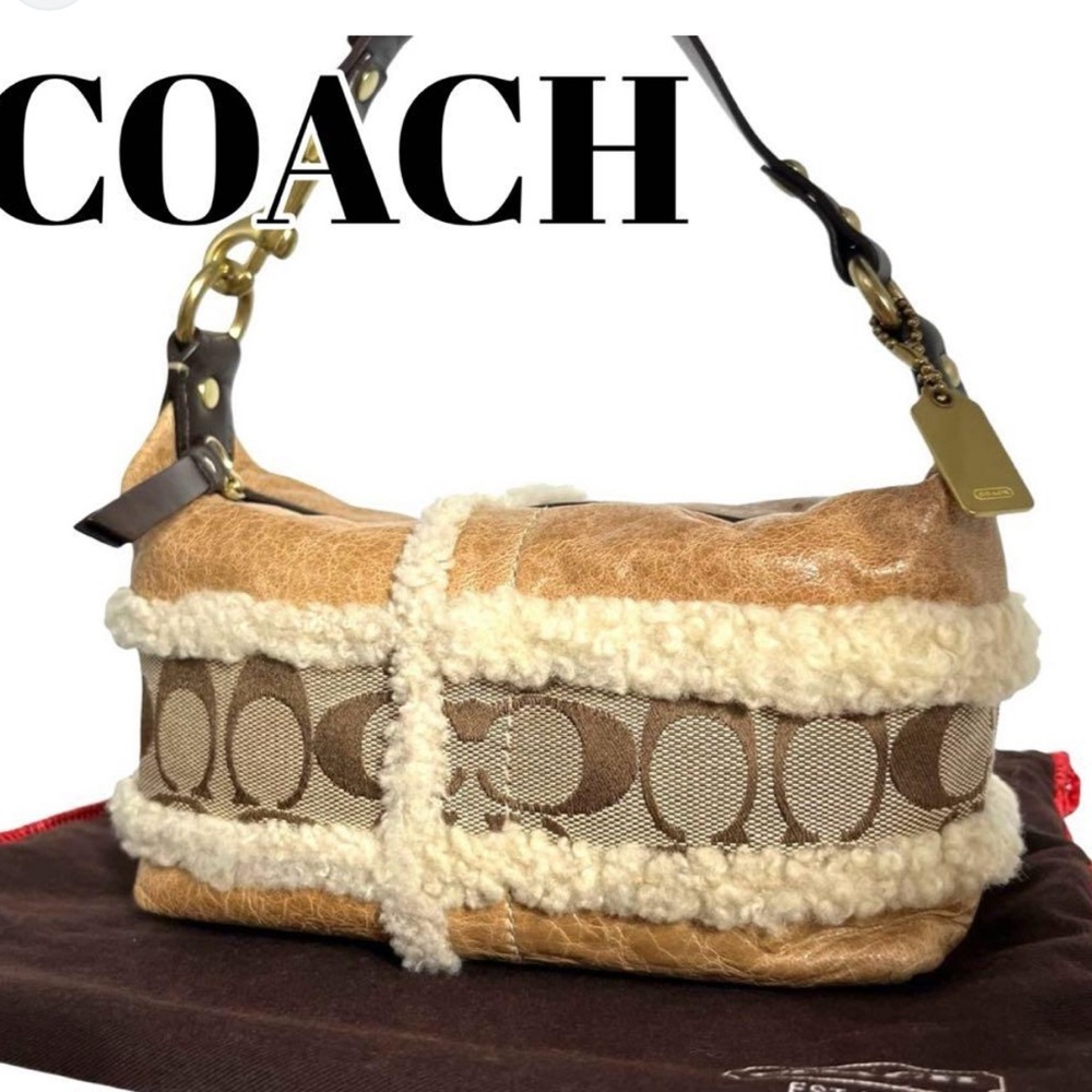 Coach Shearling and Signature Monogram Tabby Mini- Vintage
